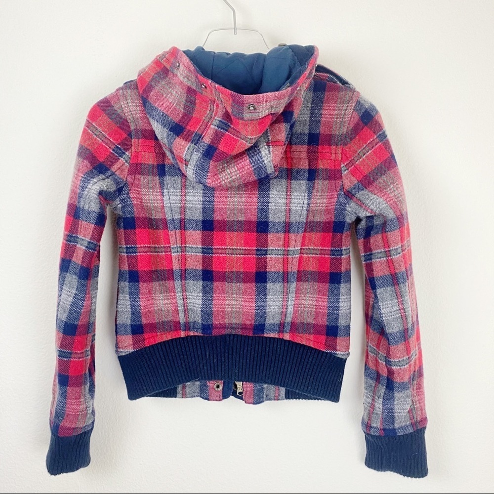 ABERCROMBIE Kids Winter Hoodie Jacket Plaid Medium - Picture 4 of 6